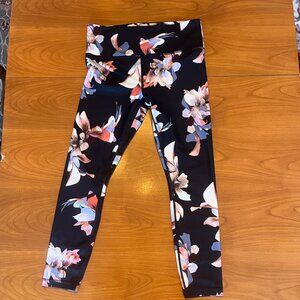 Athleta Floral Navy Leggings - Size M